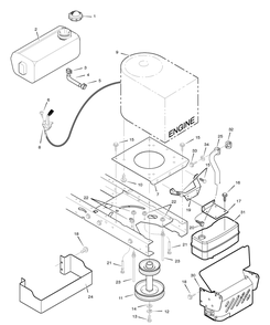 Engine Mount Diagram and Parts List for 405607X52A 2005 Briggs and Stratton Lawn Tractor